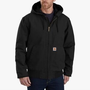 Carhartt Men's Black Loose Fit Duck Coat w/ Hood Relaxed Fit